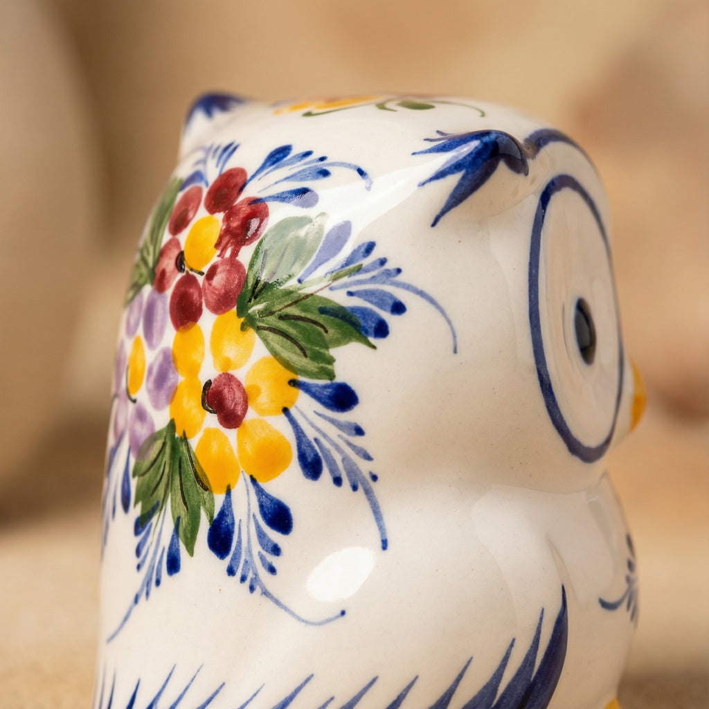 Figurine de hibou, fleur du Portugal 