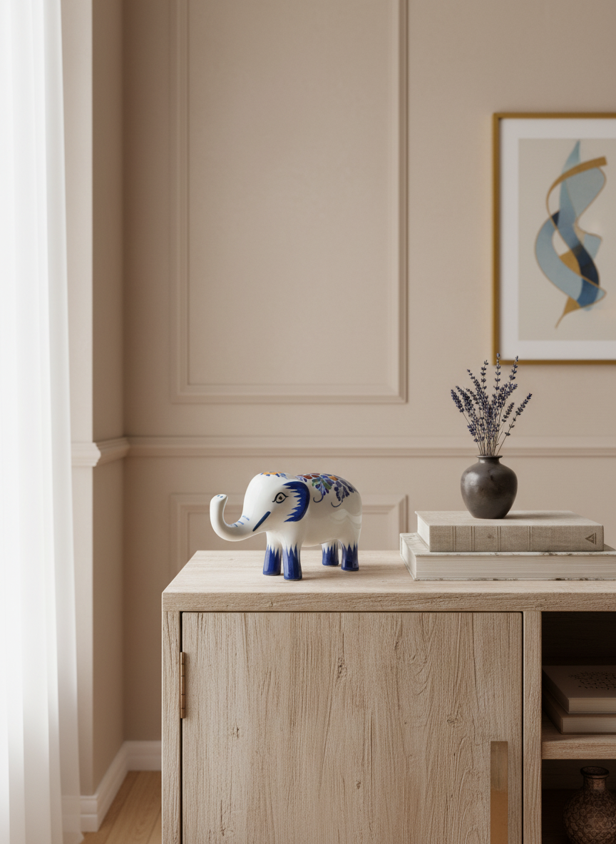 Figurine d'éléphant Portugal Fleur