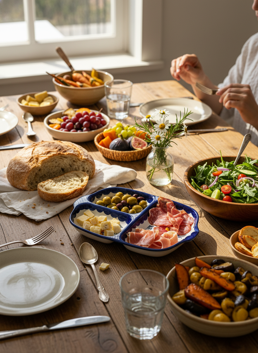 Tapas Tray 3 Section Portugal Flower