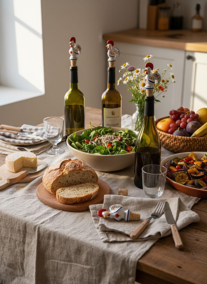 Bouchon de vin Barcelos Coq Portugal Fleur 