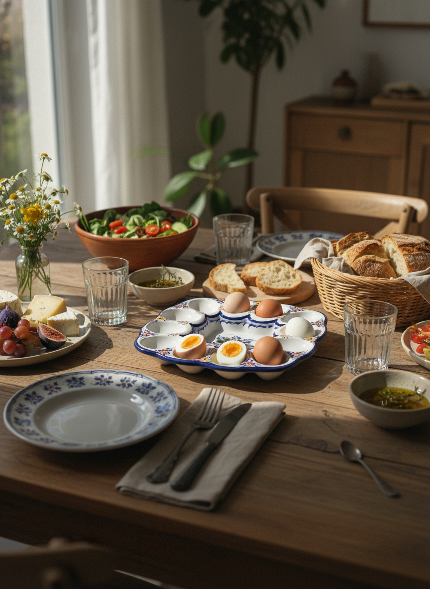 Assiette à œufs 12 compartiments Portugal Fleur 