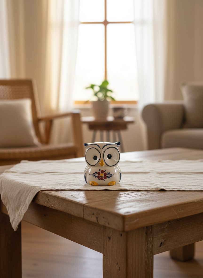 Figurine de hibou, fleur du Portugal 