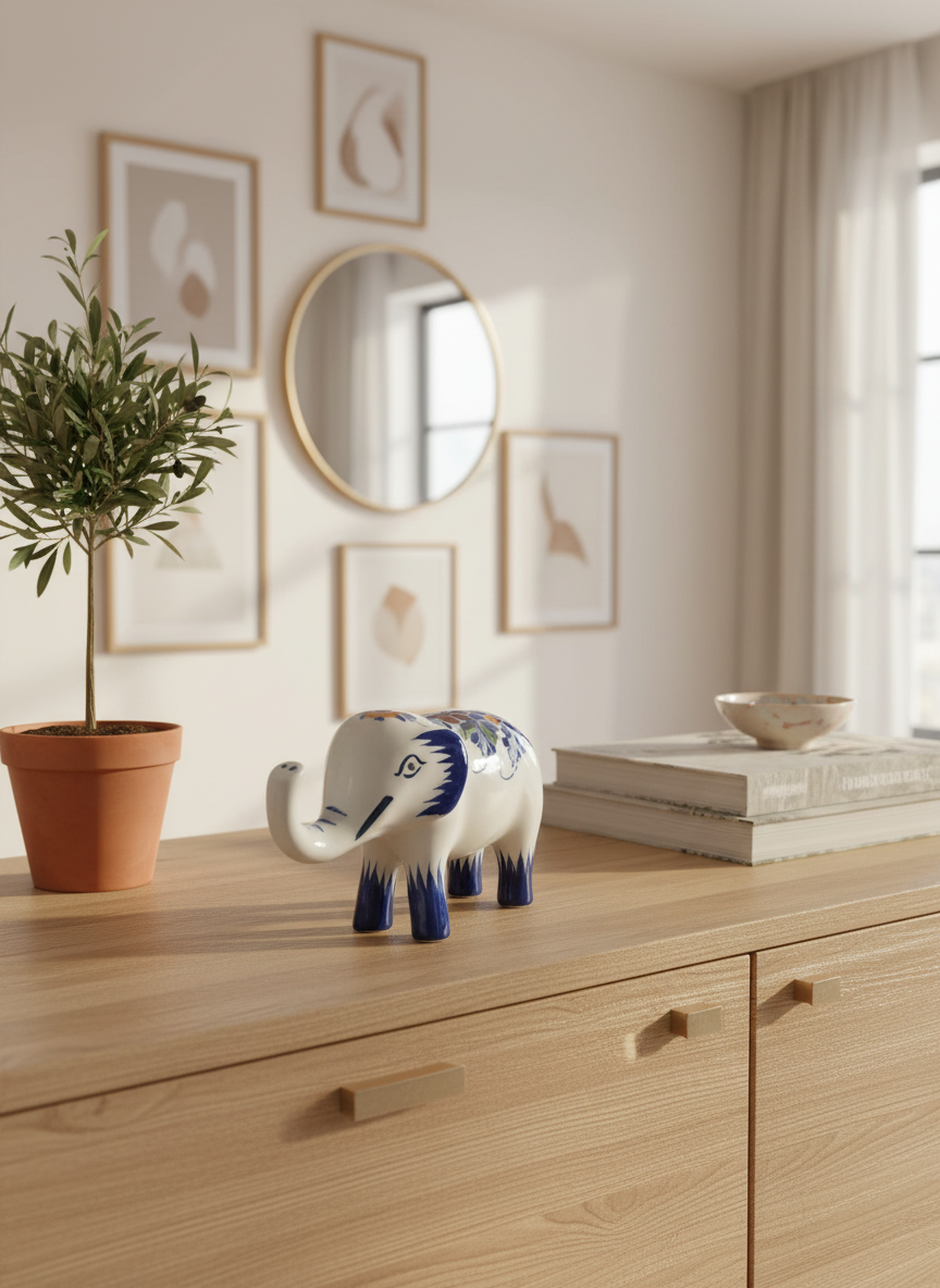 Figurine d'éléphant Portugal Fleur