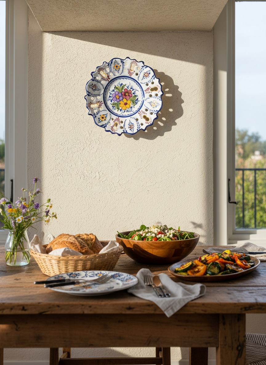 Assiette murale décorative Portugal Fleur 25 cm