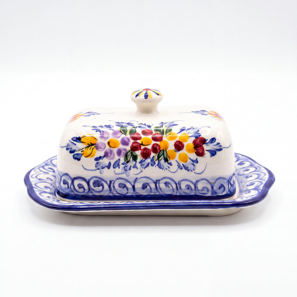 Butter Dish with Lid Portugal Flower
