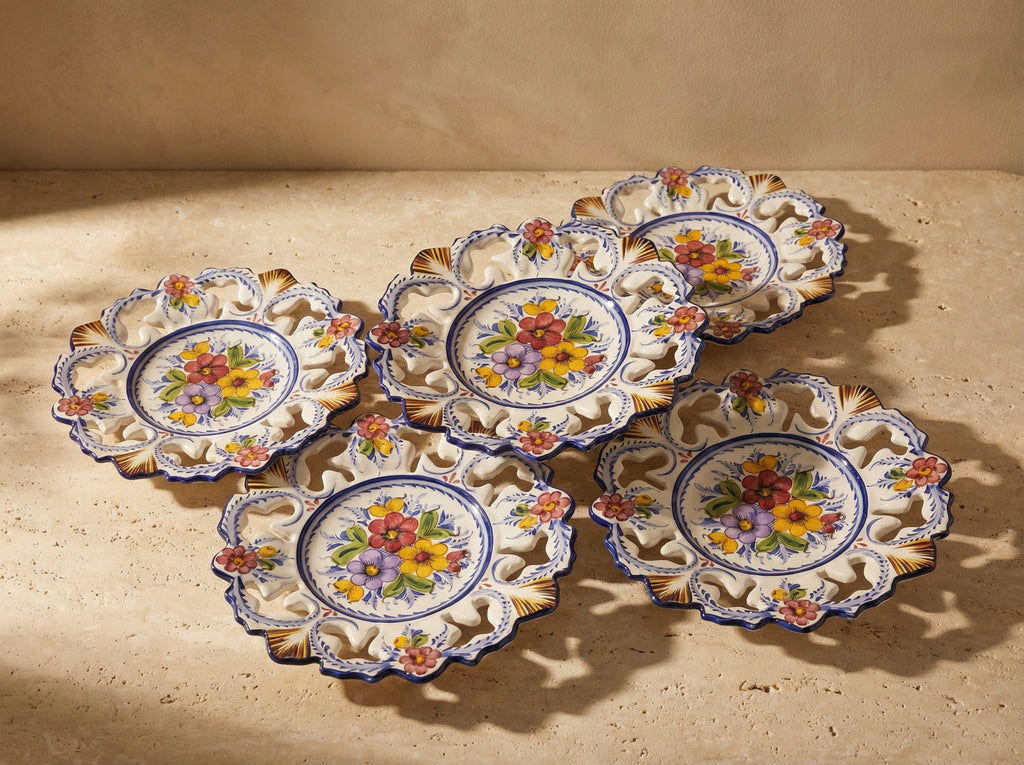 Assiette murale décorative Portugal Fleur 32 cm