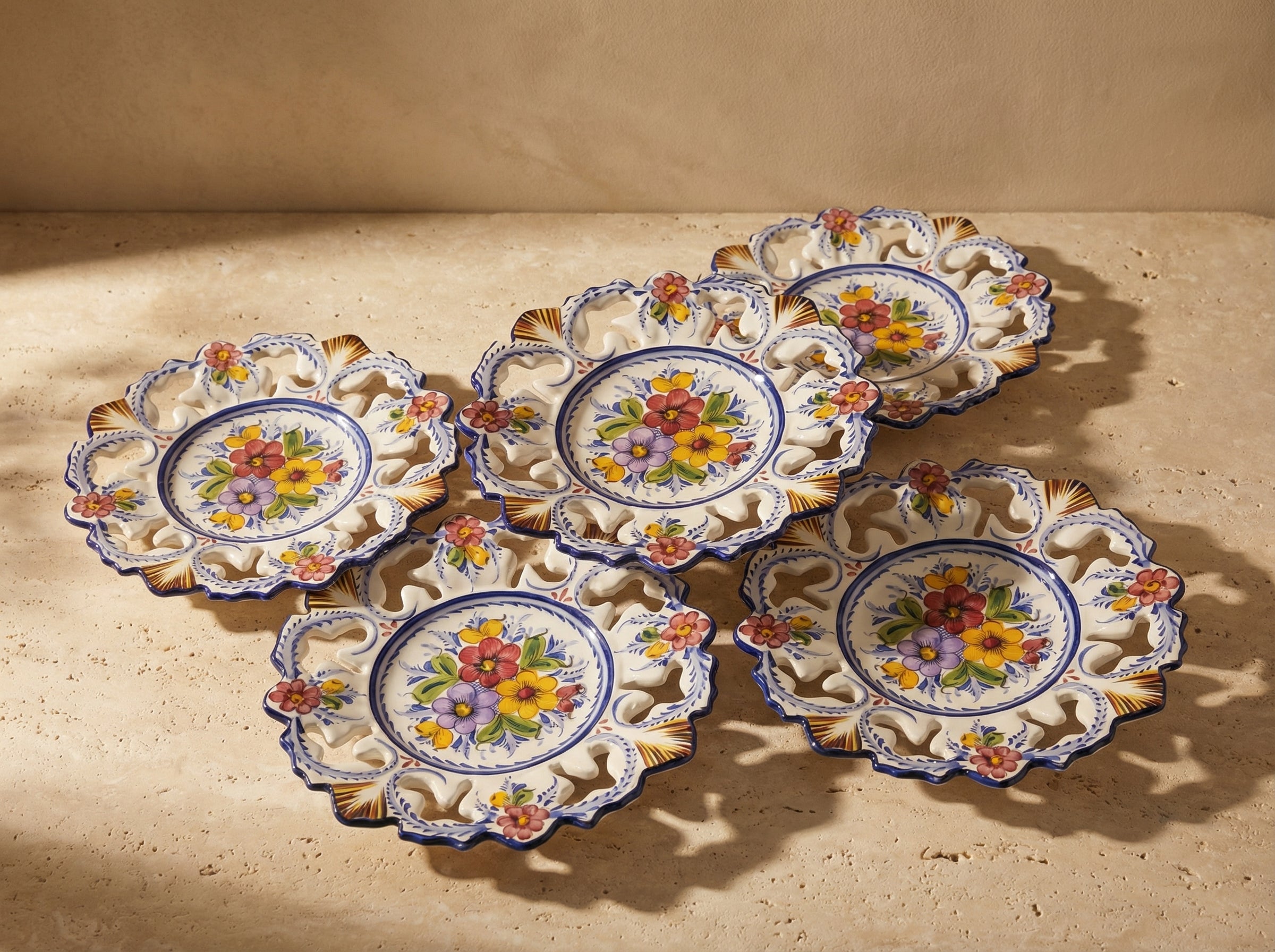 Assiette murale décorative Portugal Fleur 32 cm