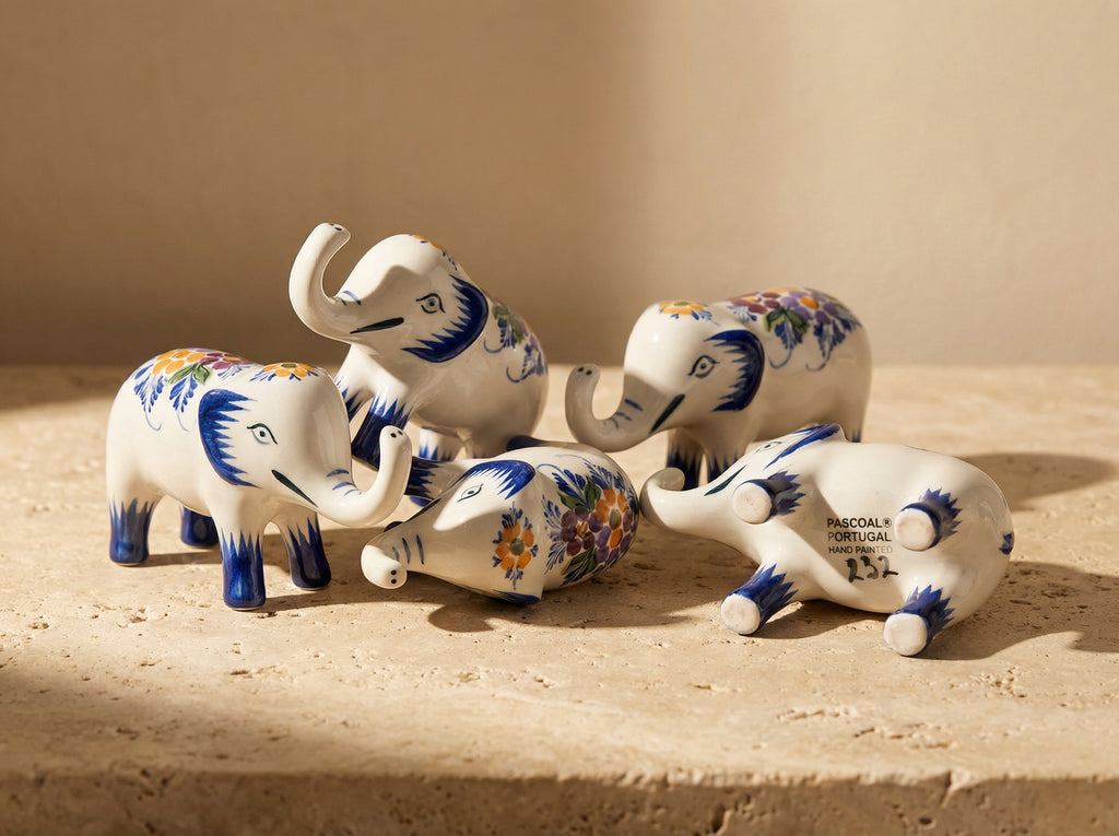 Figurine d'éléphant Portugal Fleur
