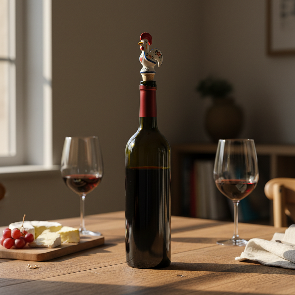 Barcelos Rooster Wine Stopper Portugal Flower