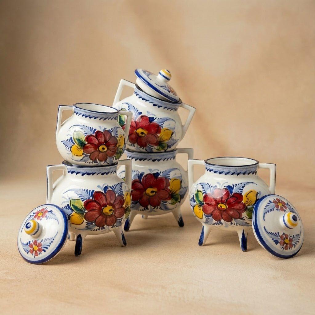 Sucrier avec couvercle Portugal Flower