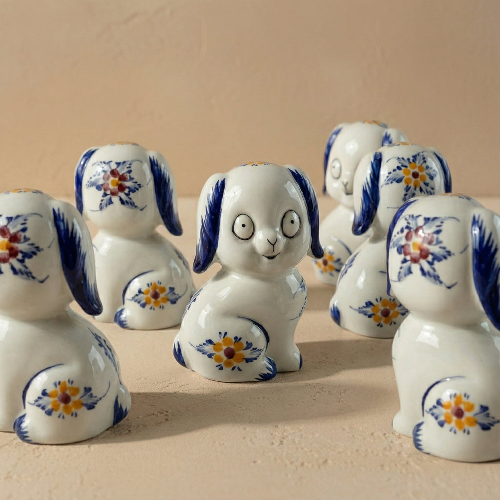 Figurine de chien Portugal Fleur