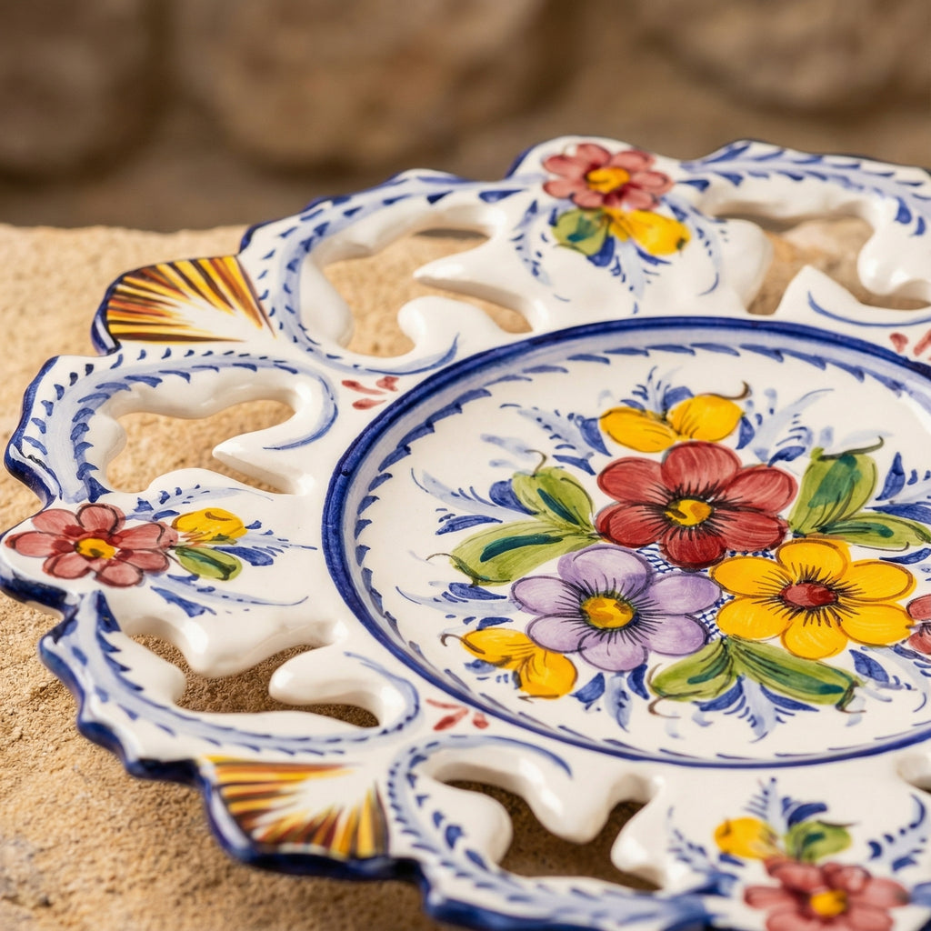 Assiette murale décorative Portugal Fleur 32 cm