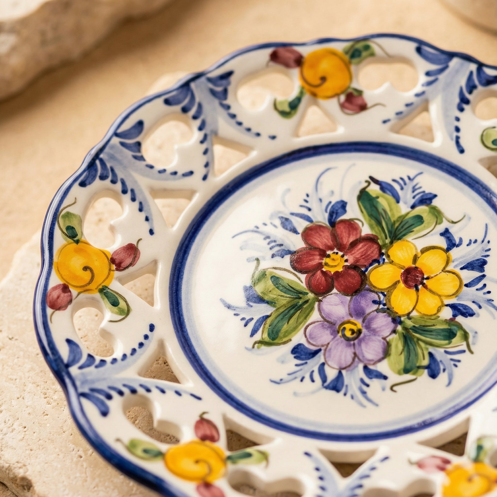 Assiette décorative Portugal Fleur 18 cm 