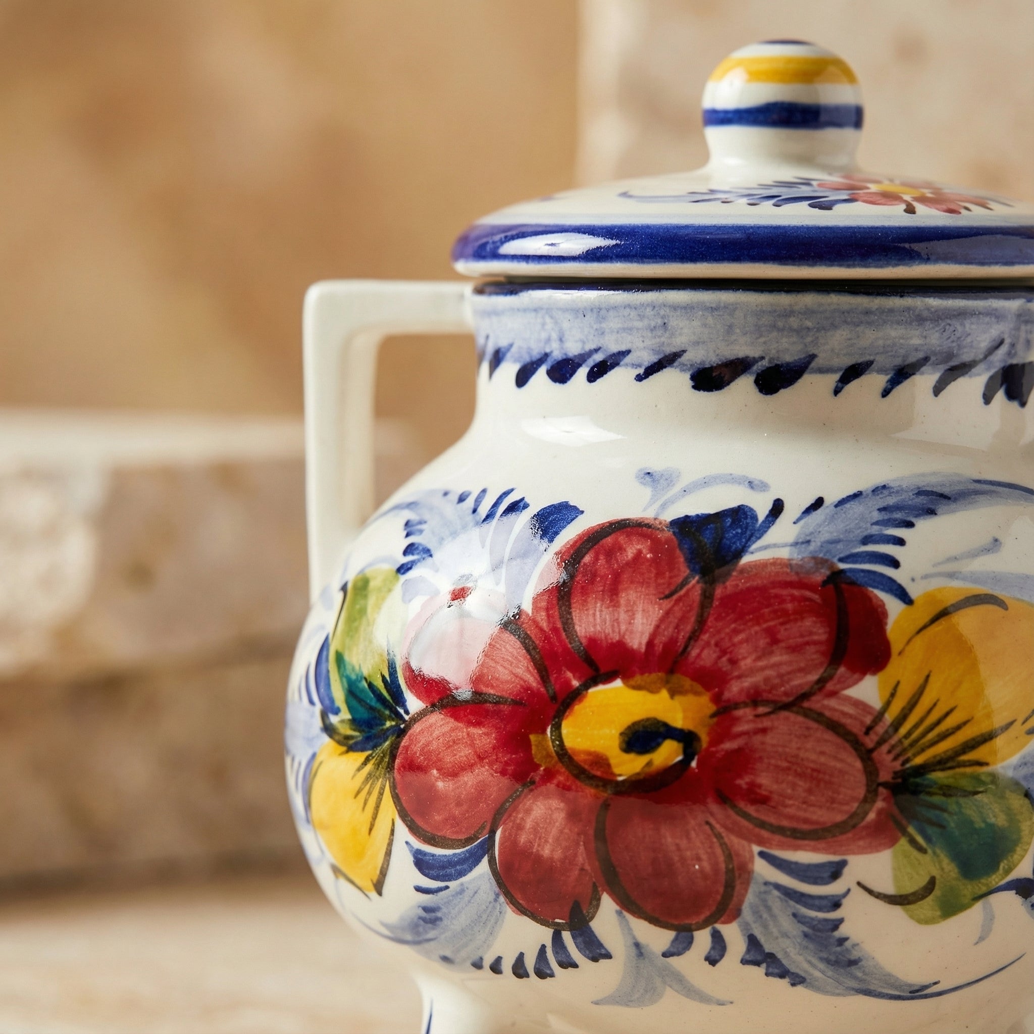 Bowl with Lid Portugal Flower