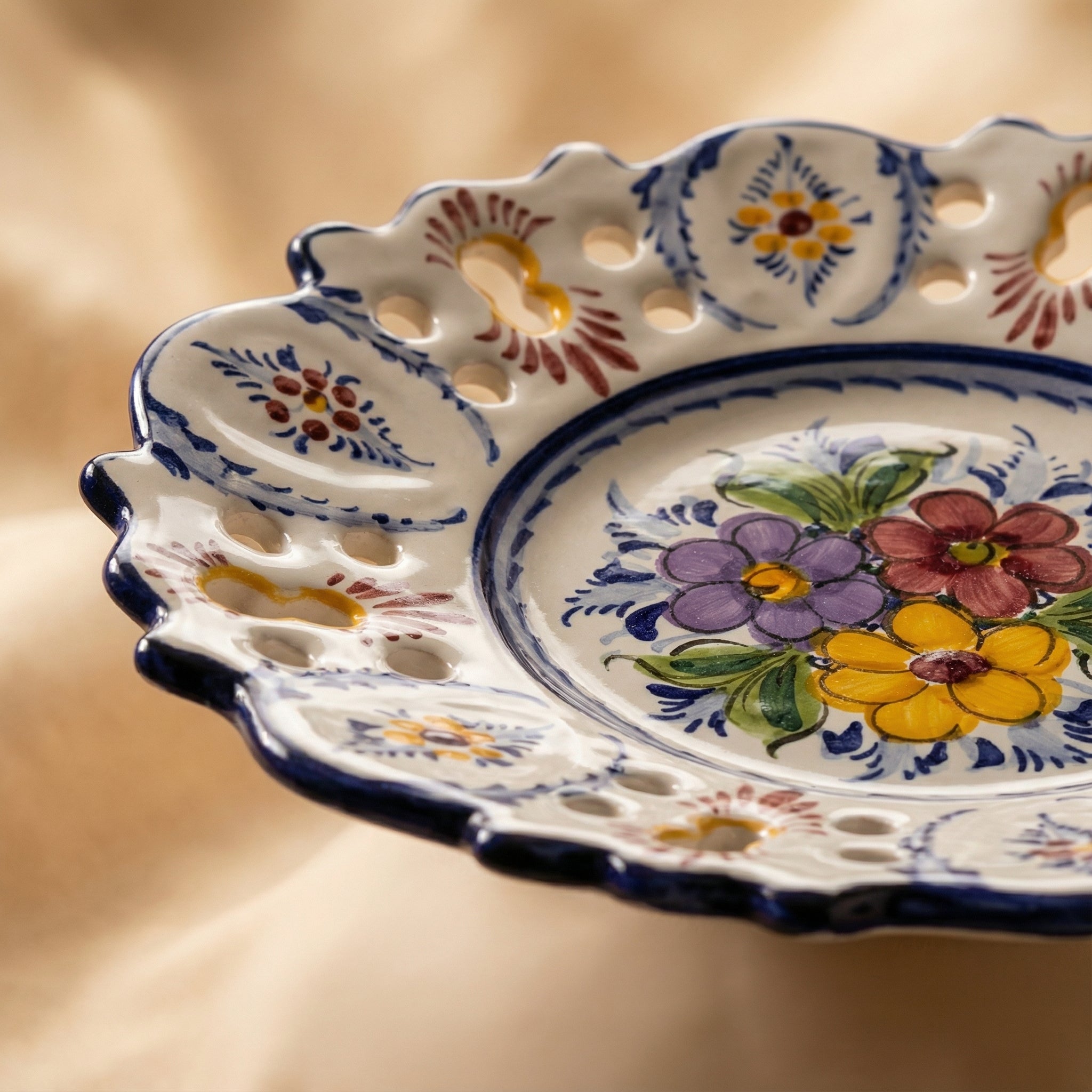 Assiette murale décorative Portugal Fleur 25 cm