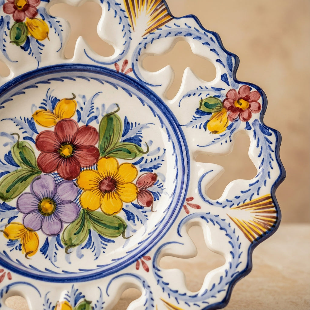 Assiette murale décorative Portugal Fleur 32 cm