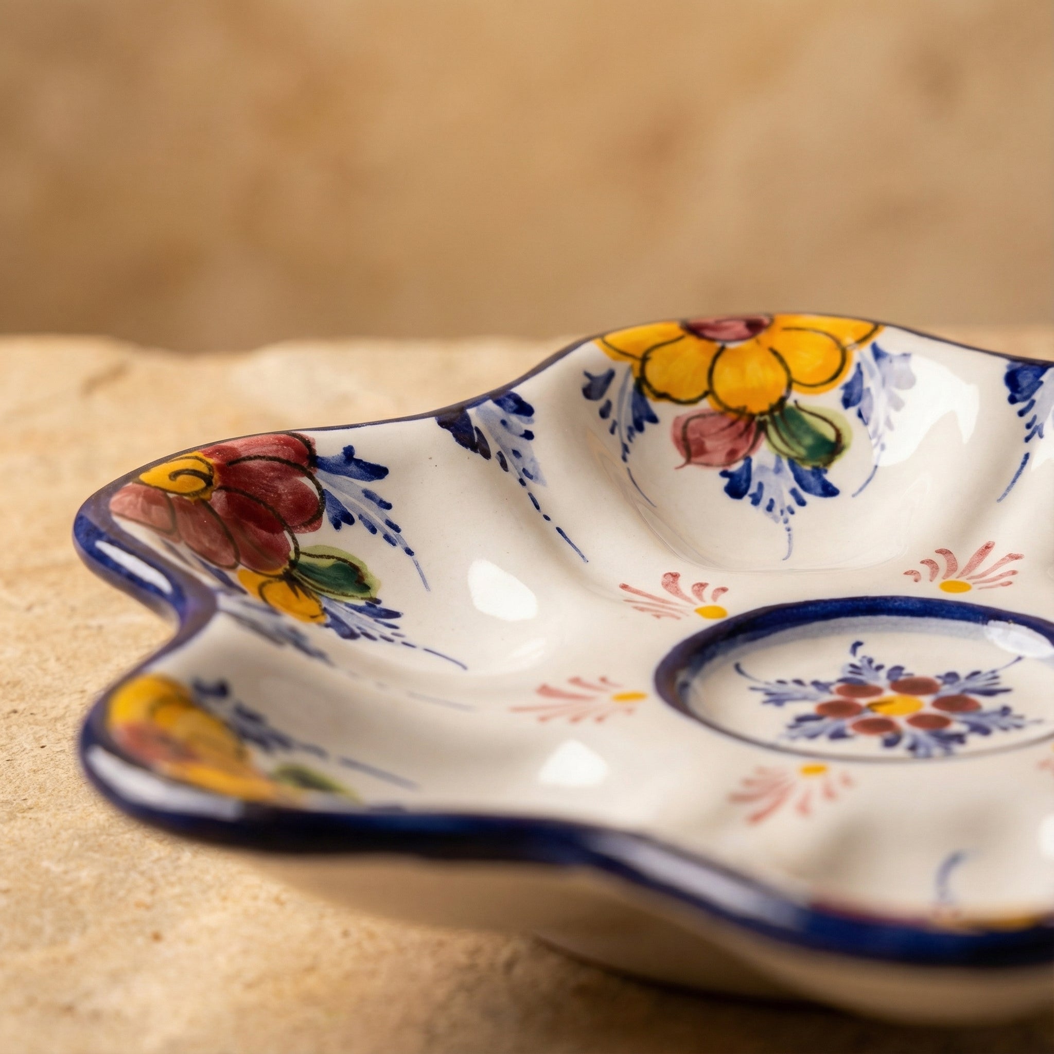 Tapas Plate Portugal Flower