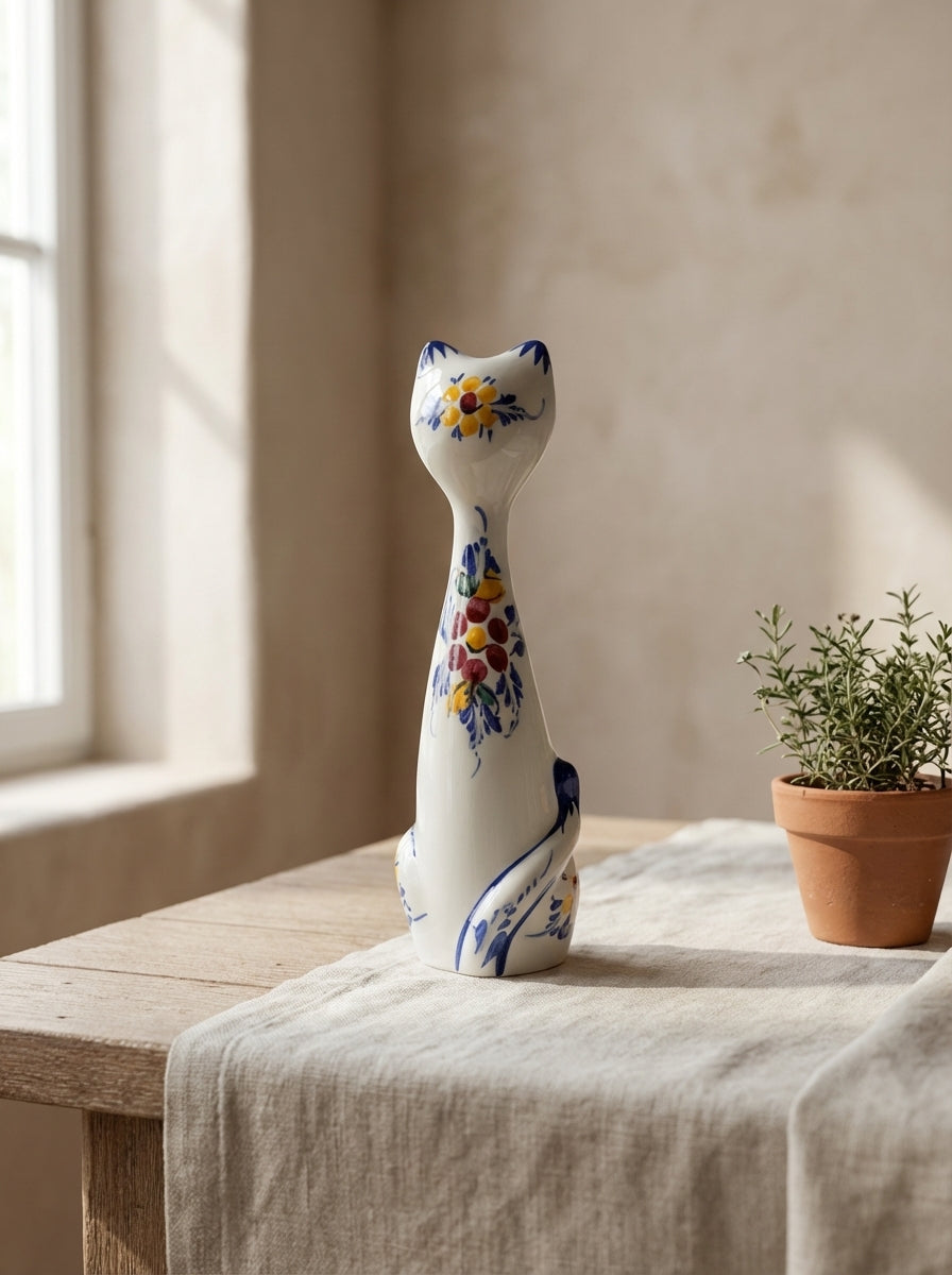 Figurine de chat Portugal Fleur 