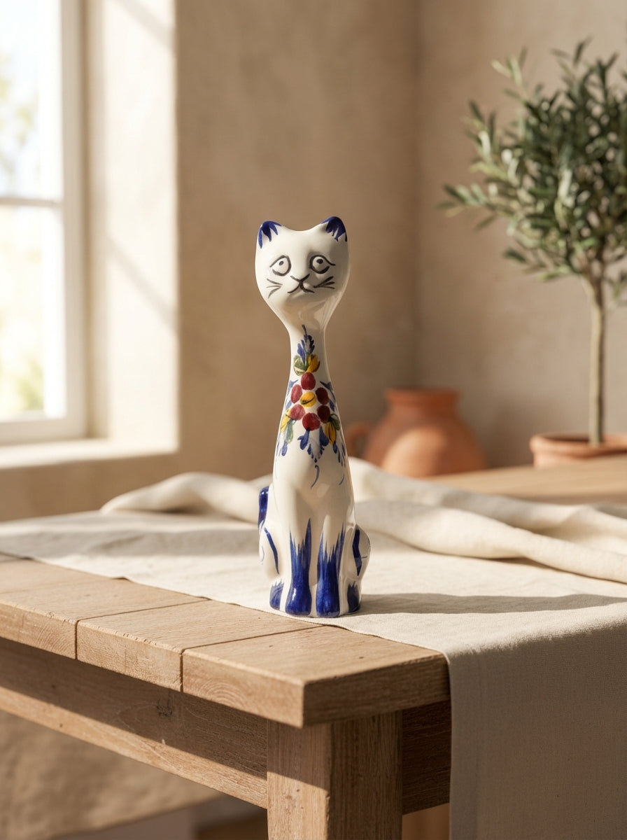 Figurine de chat Portugal Fleur 