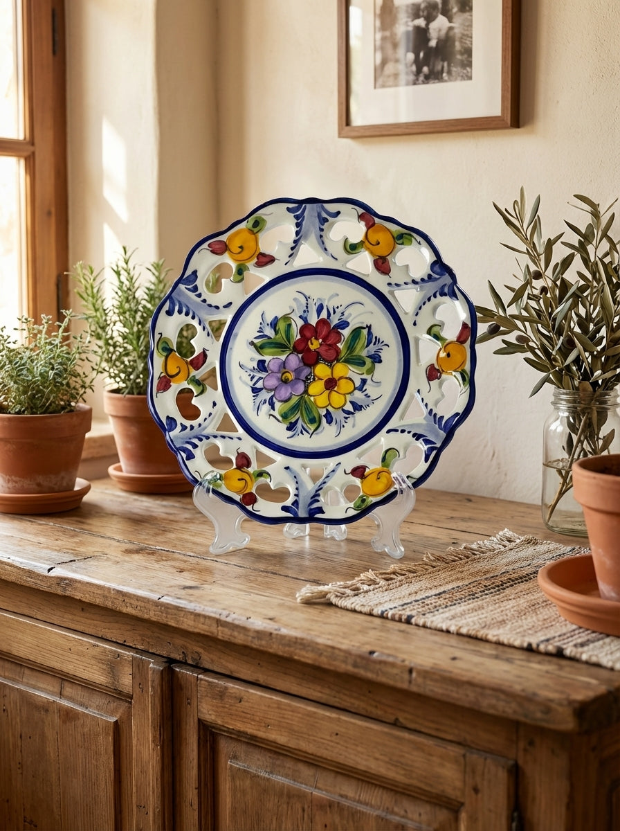Assiette décorative Portugal Fleur 18 cm 