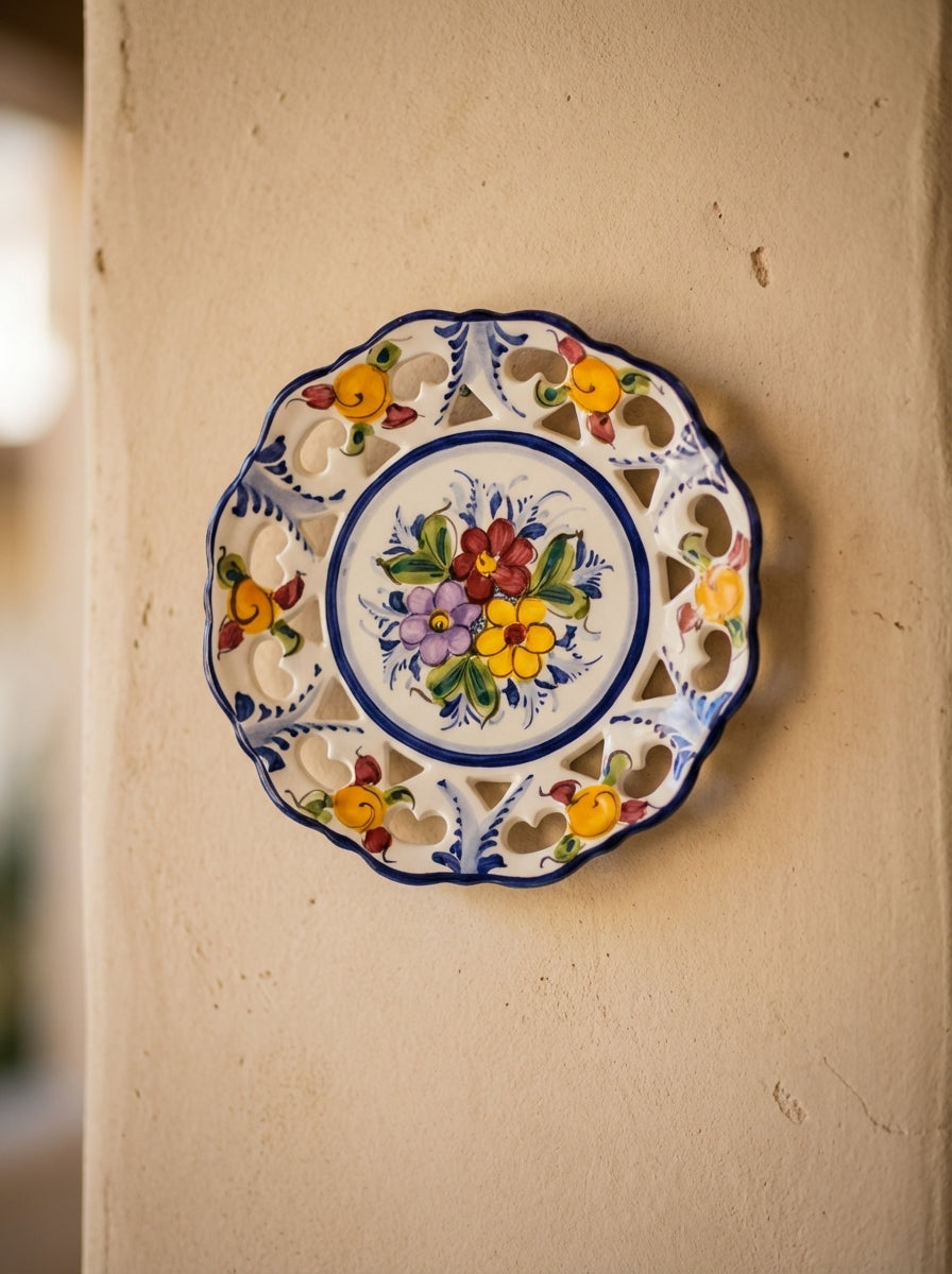Assiette décorative Portugal Fleur 18 cm 