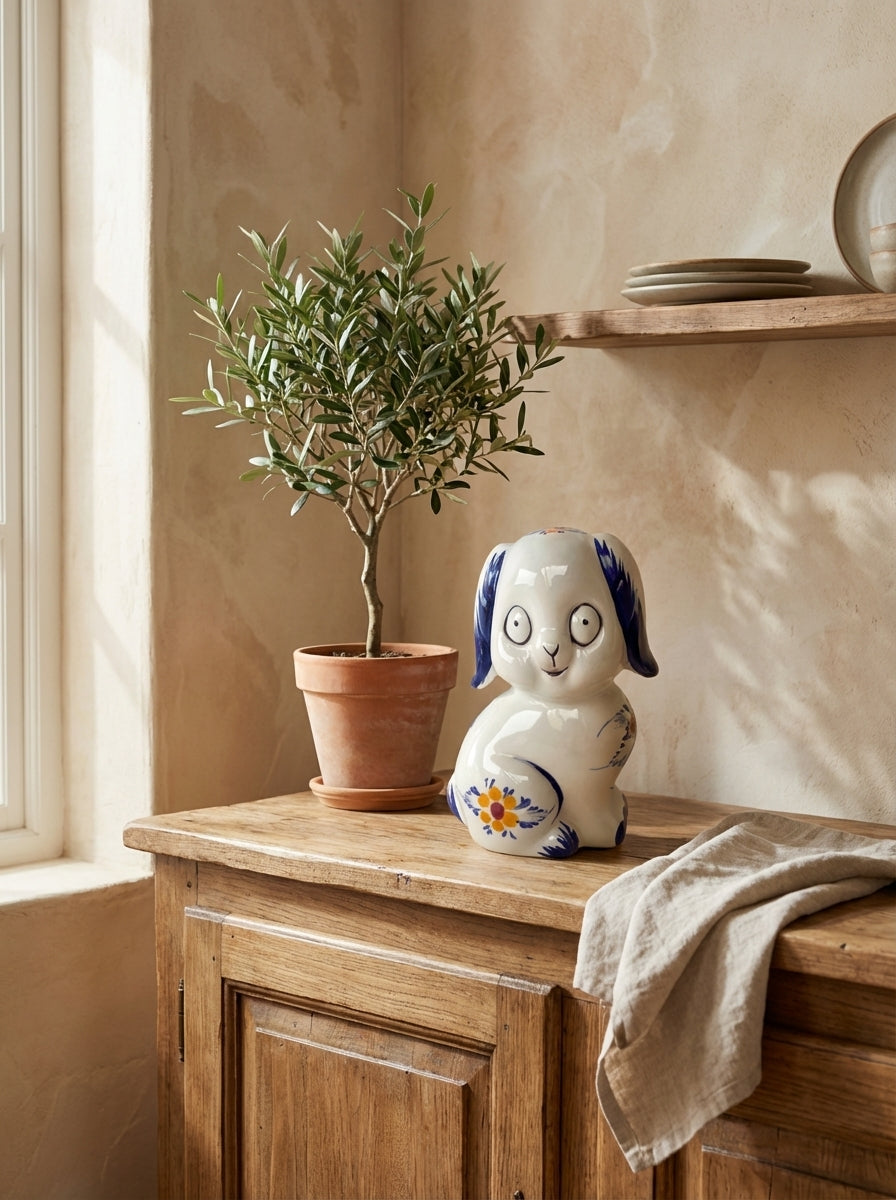 Figurine de chien Portugal Fleur