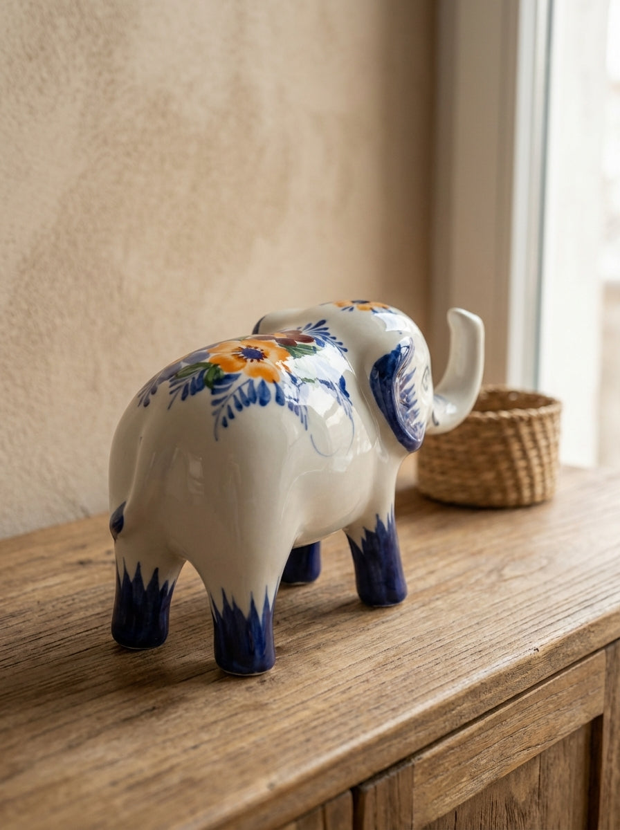 Figurine d'éléphant Portugal Fleur