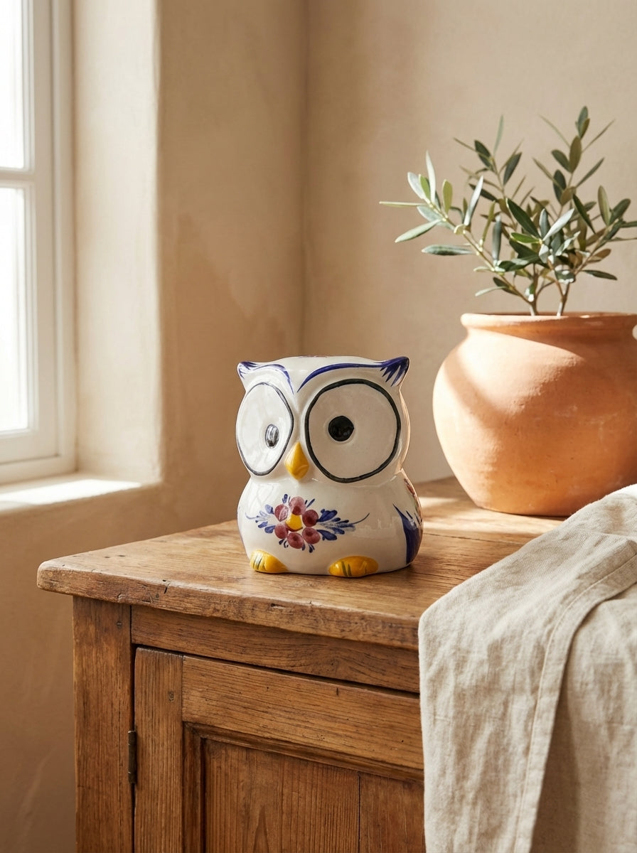 Figurine de hibou, fleur du Portugal 