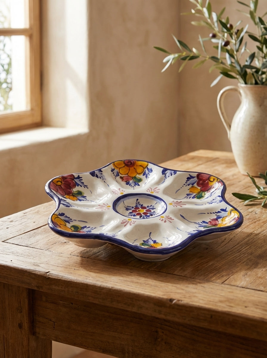 Tapas Plate Portugal Flower