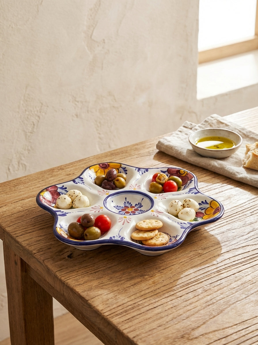 Tapas Plate Portugal Flower