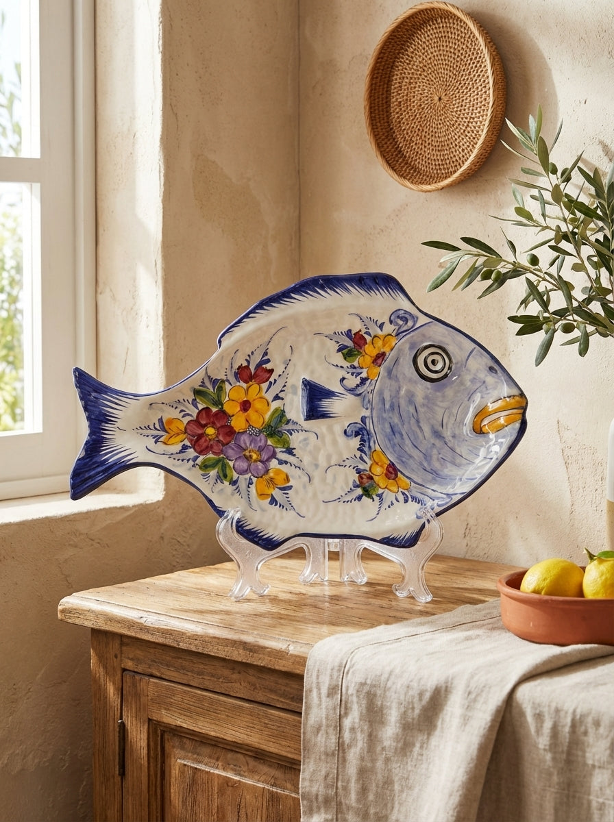 Assiette à poisson Portugal Fleur (2 tailles) 