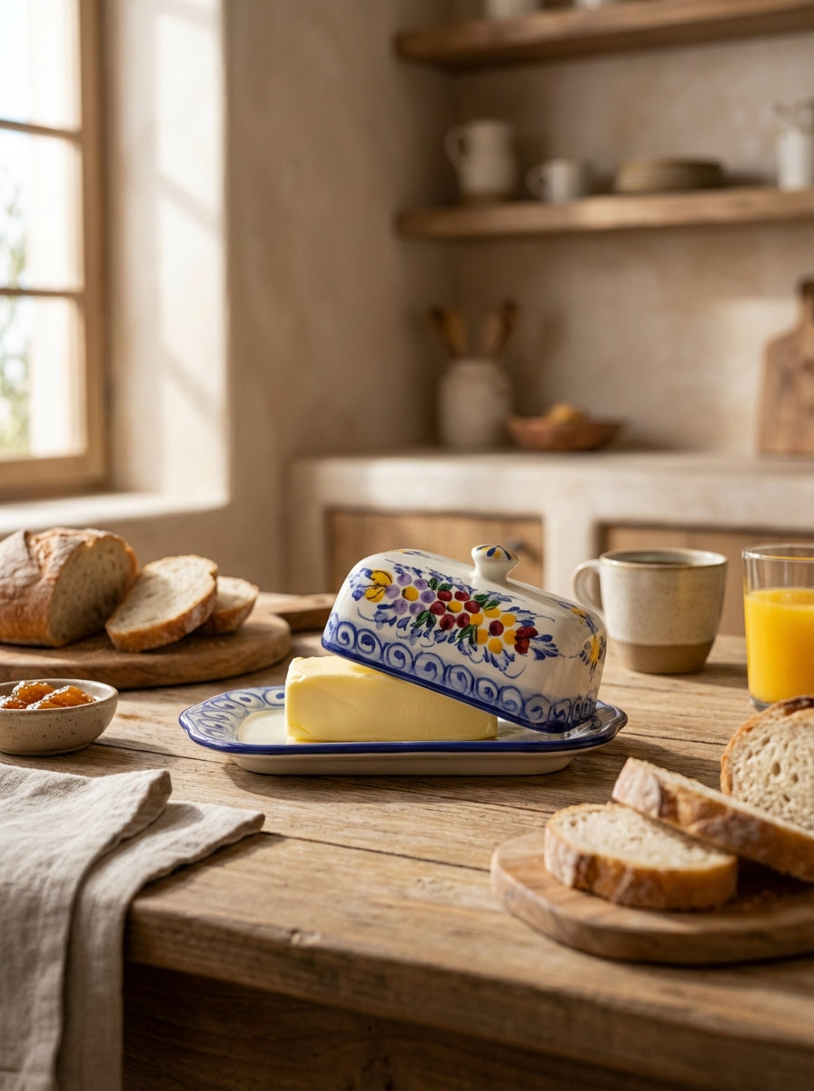 Beurrier avec couvercle Portugal Flower 