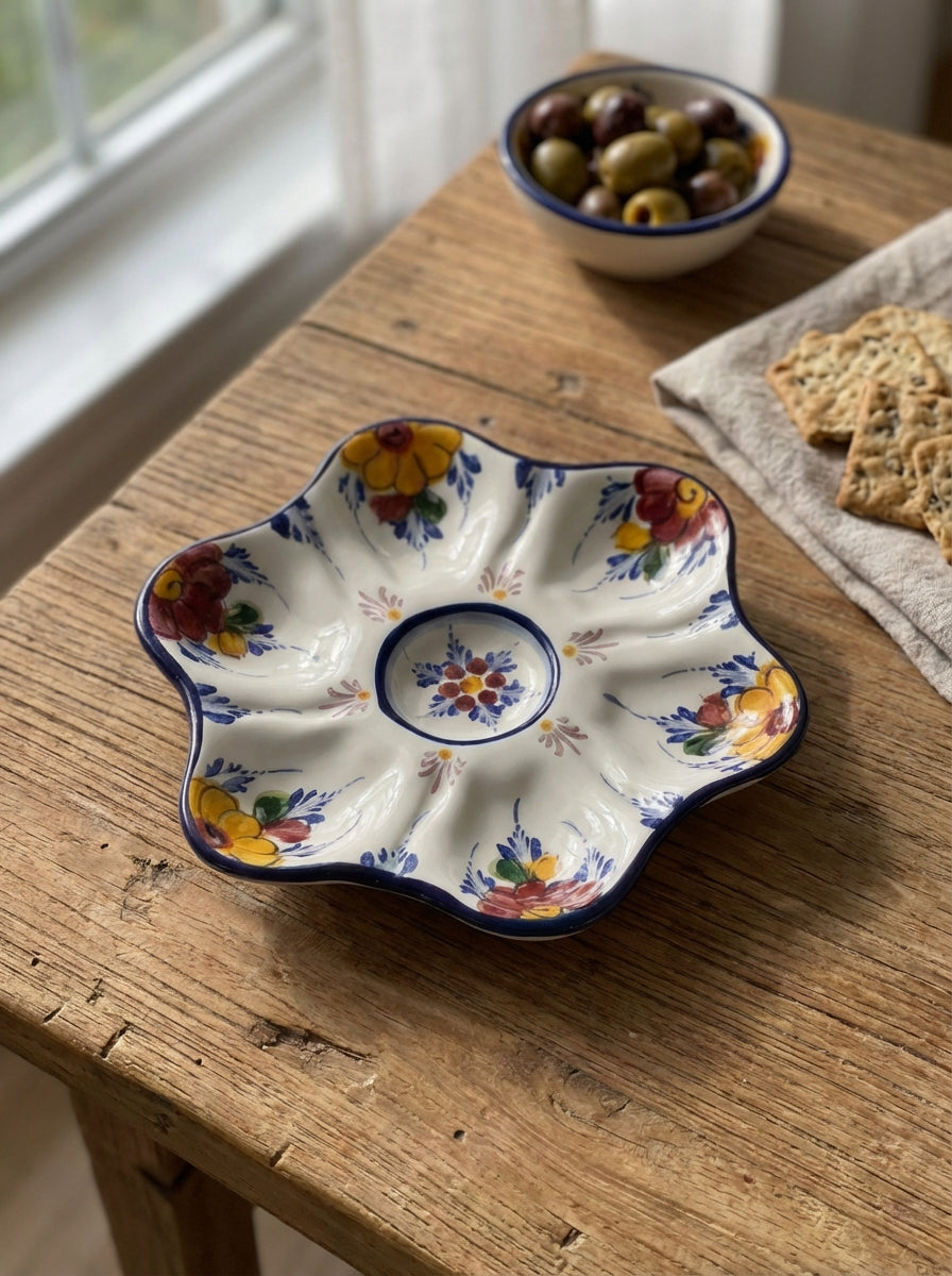 Tapas Plate Portugal Flower