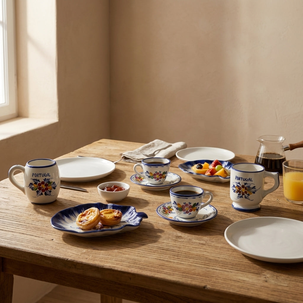 Petit-déjeuner du Portugal avec fleurs 