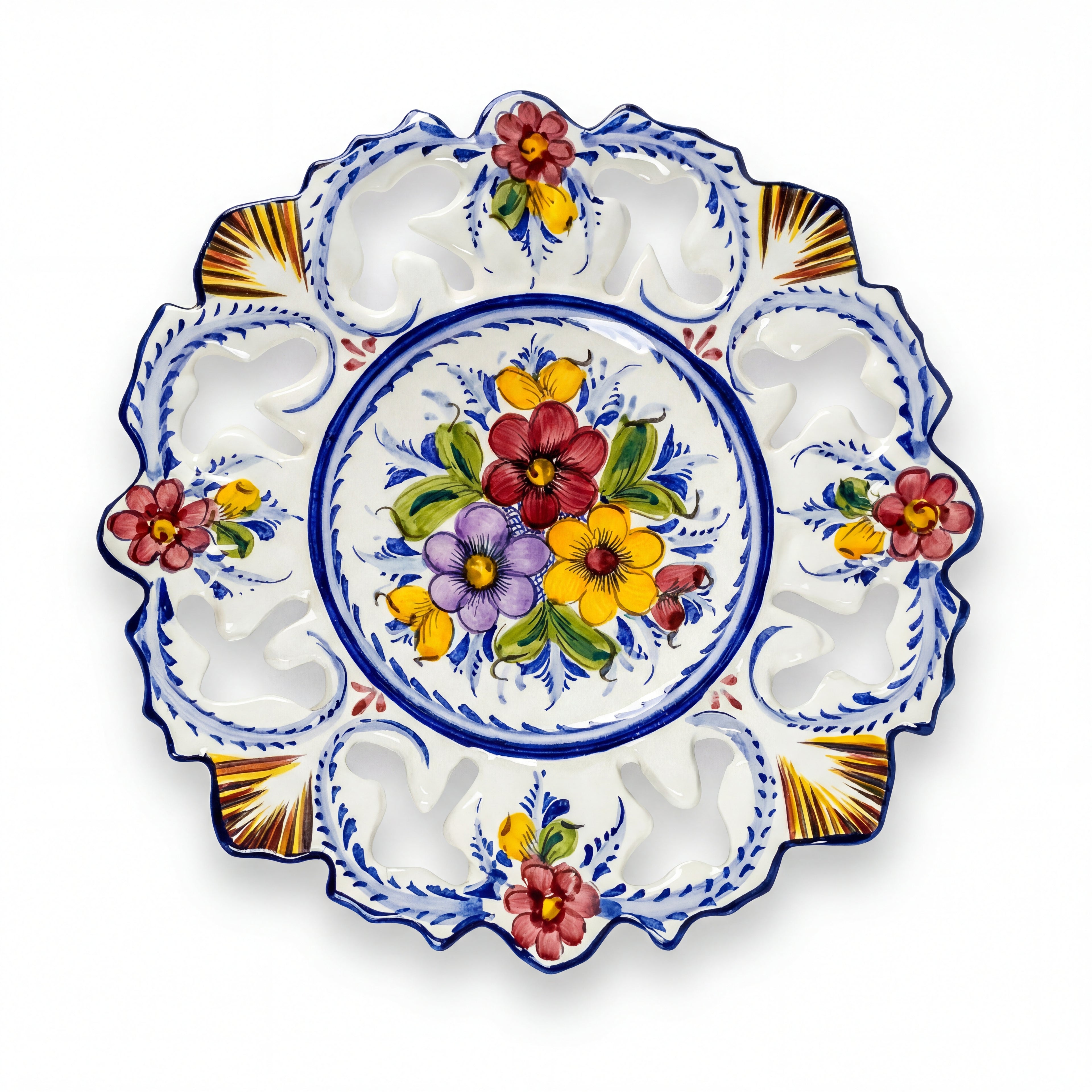 Decorative Wall Plate Portugal Flower 32 cm