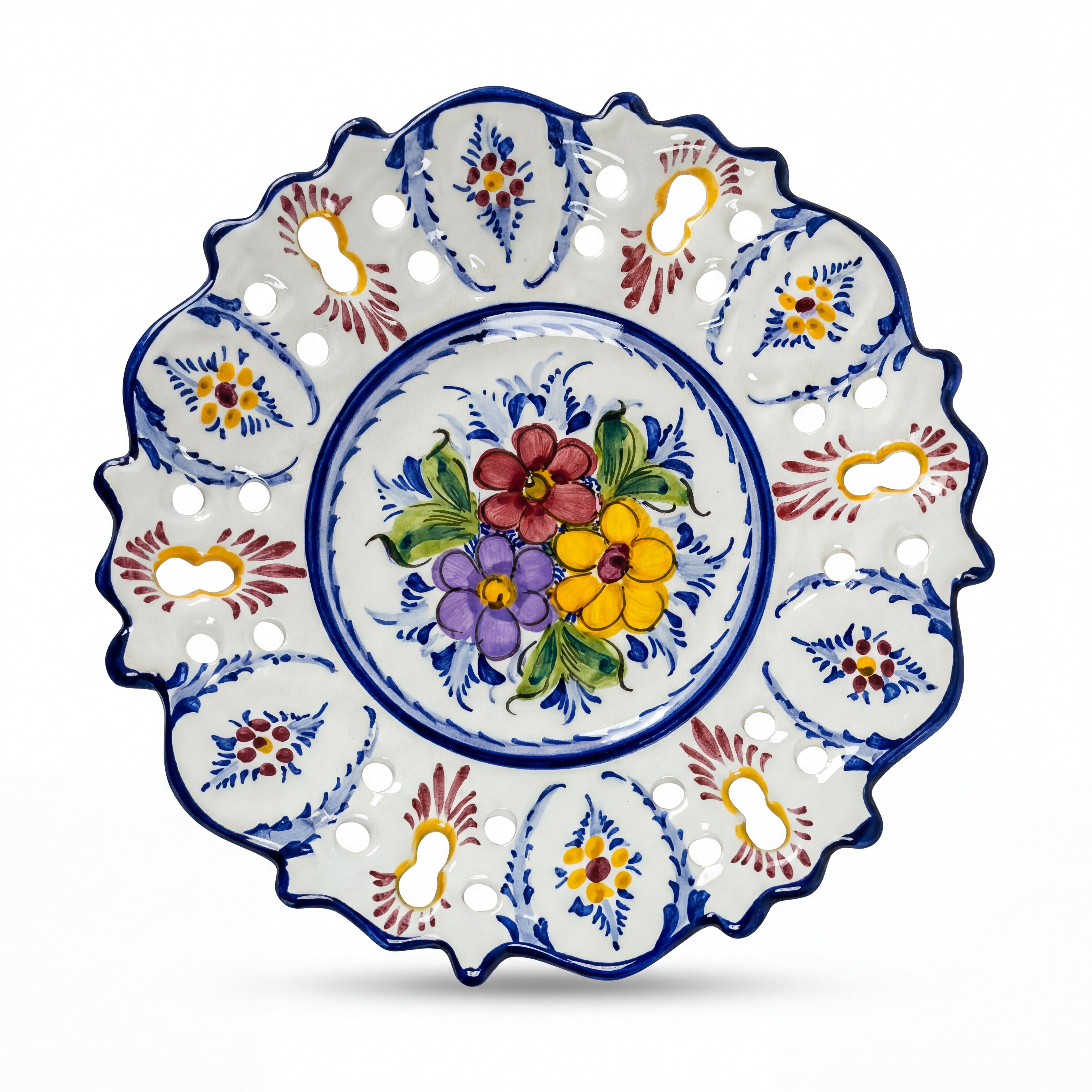 Decorative Wall Plate Portugal Flower 25 cm