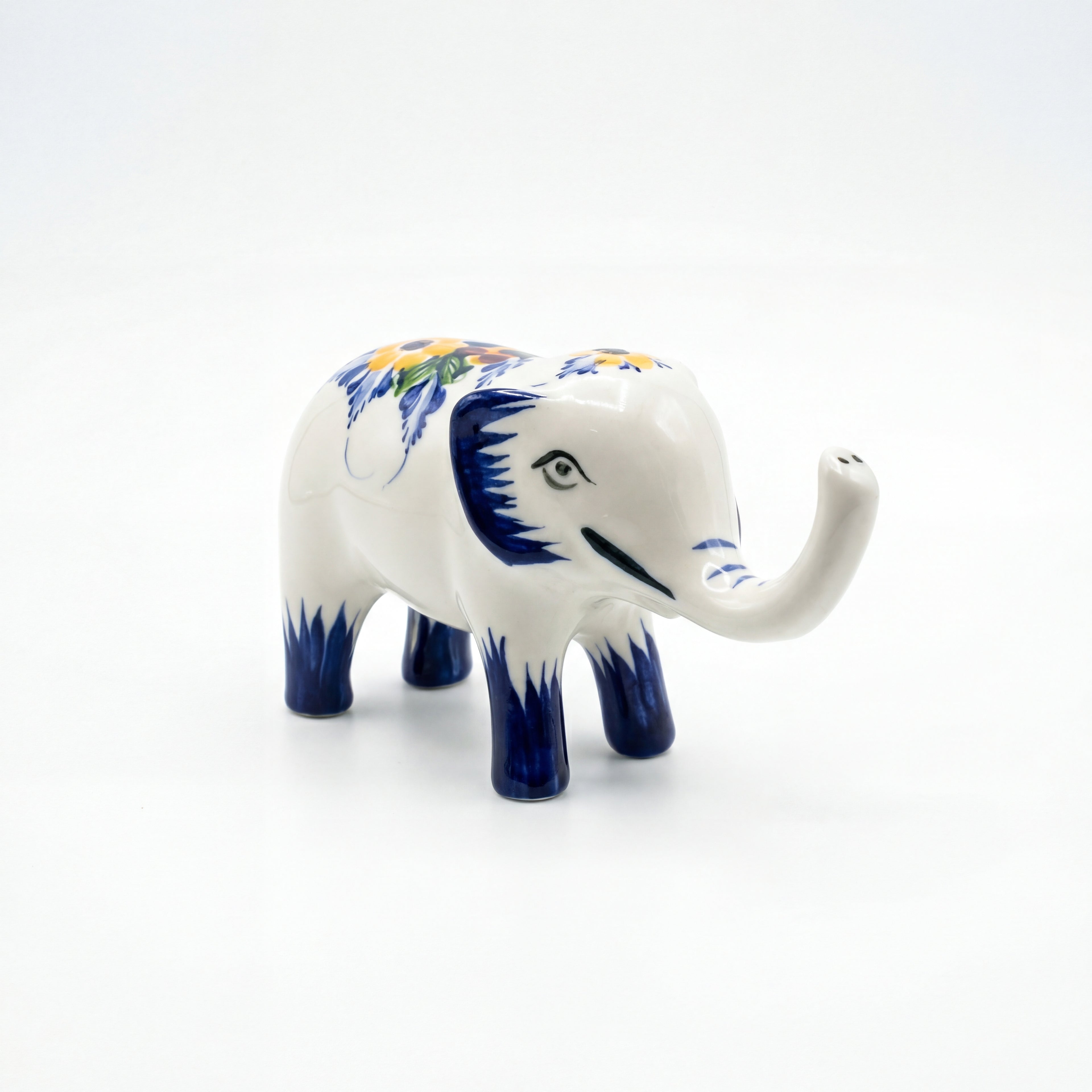 Elephant Figurine Portugal Flower
