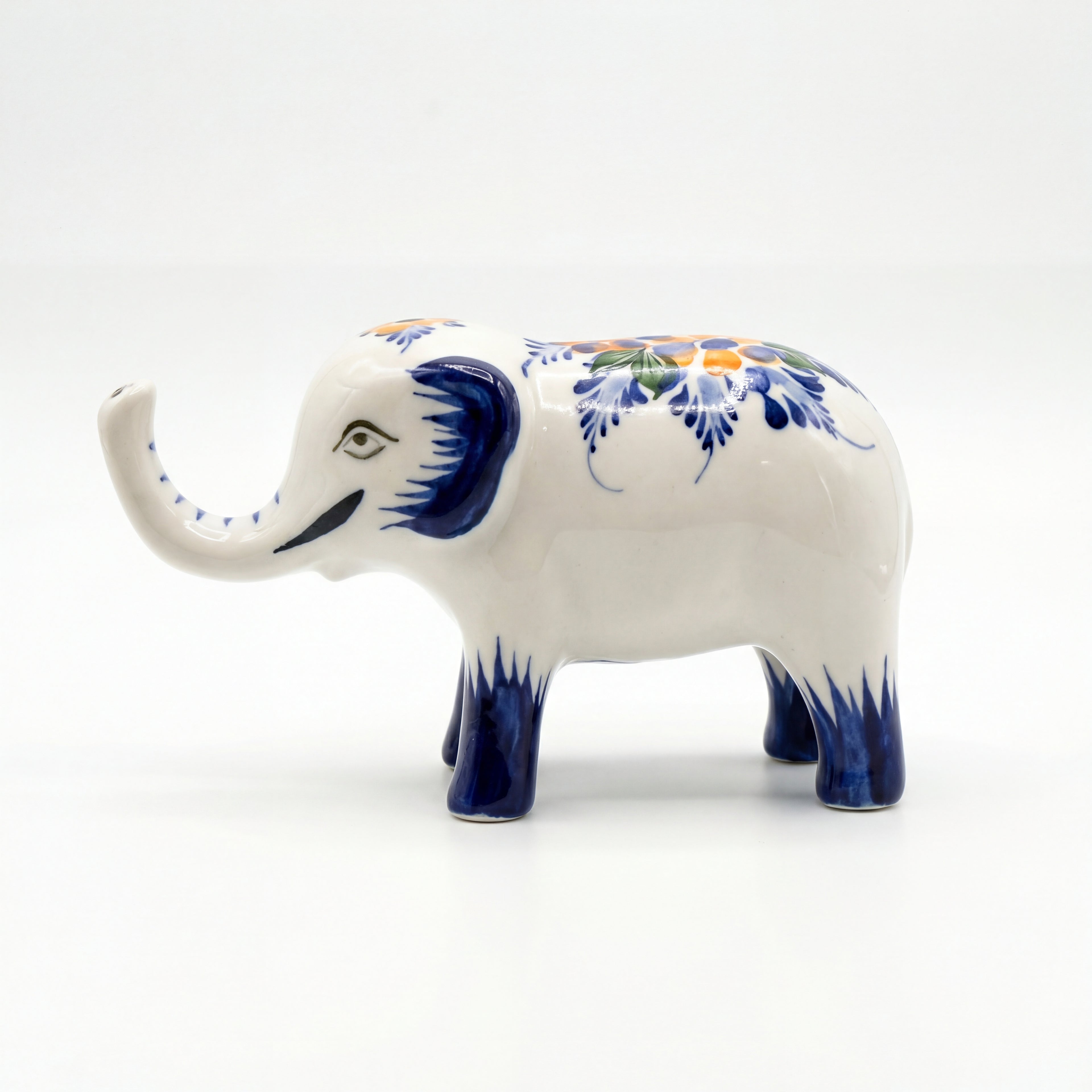 Elephant Figurine Portugal Flower