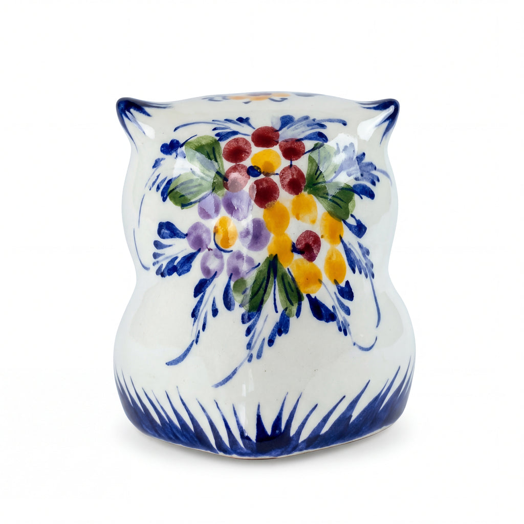 Owl Figurine Portugal Flower