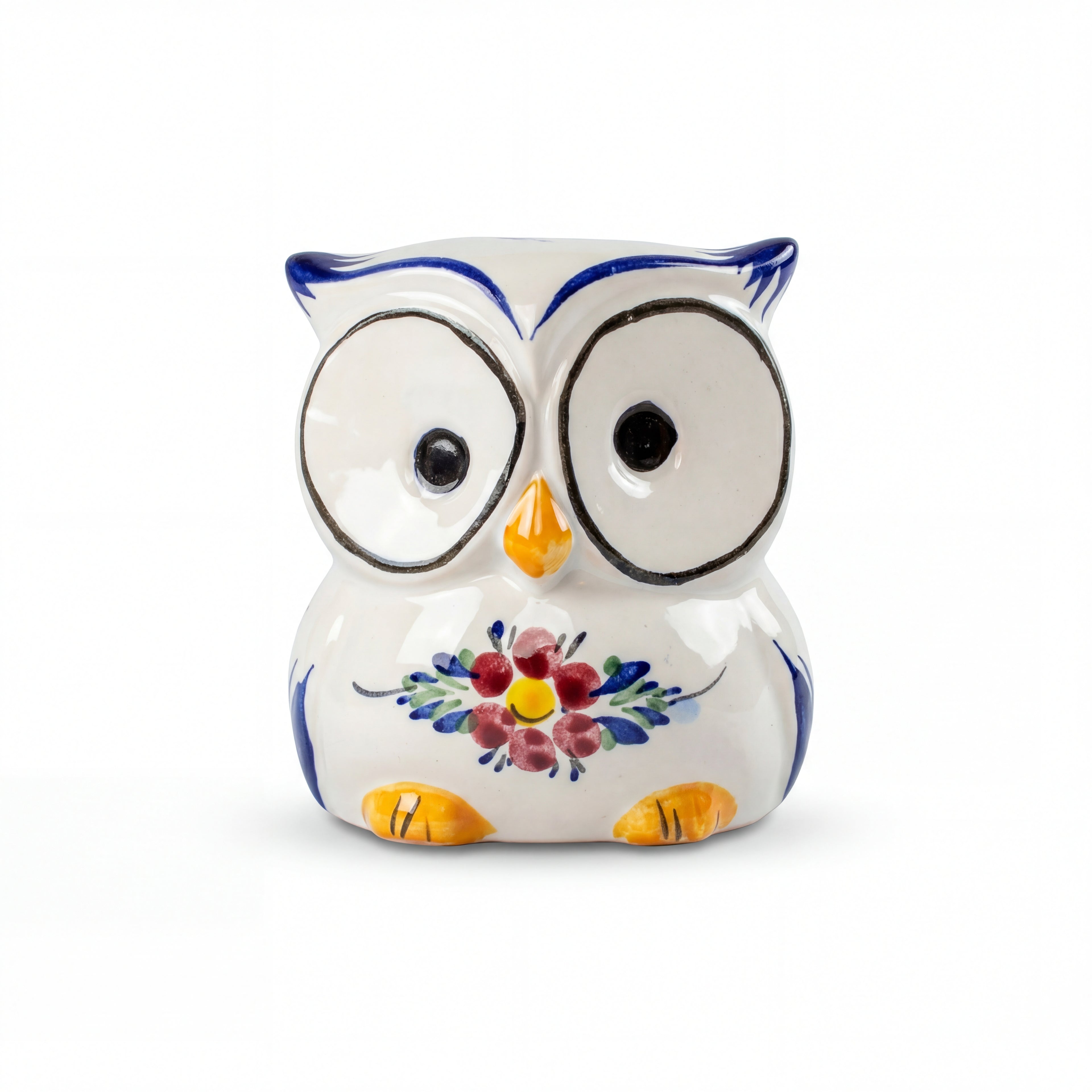 Owl Figurine Portugal Flower