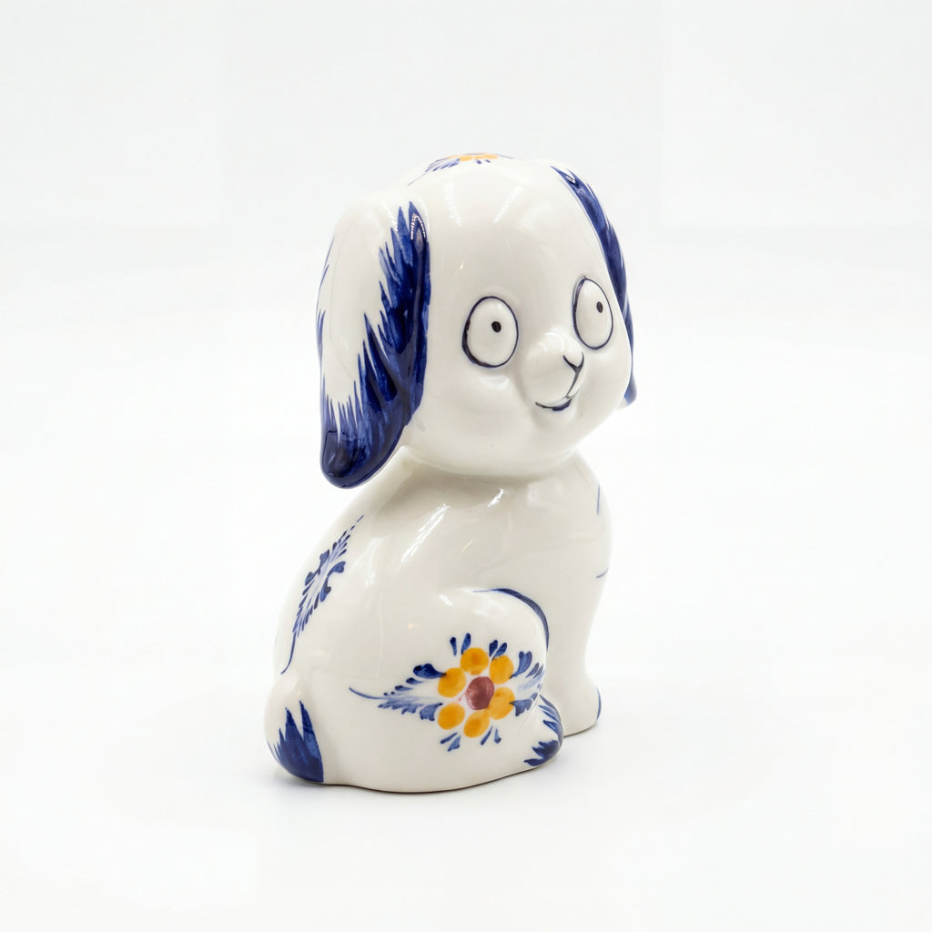 Dog Figurine Portugal Flower