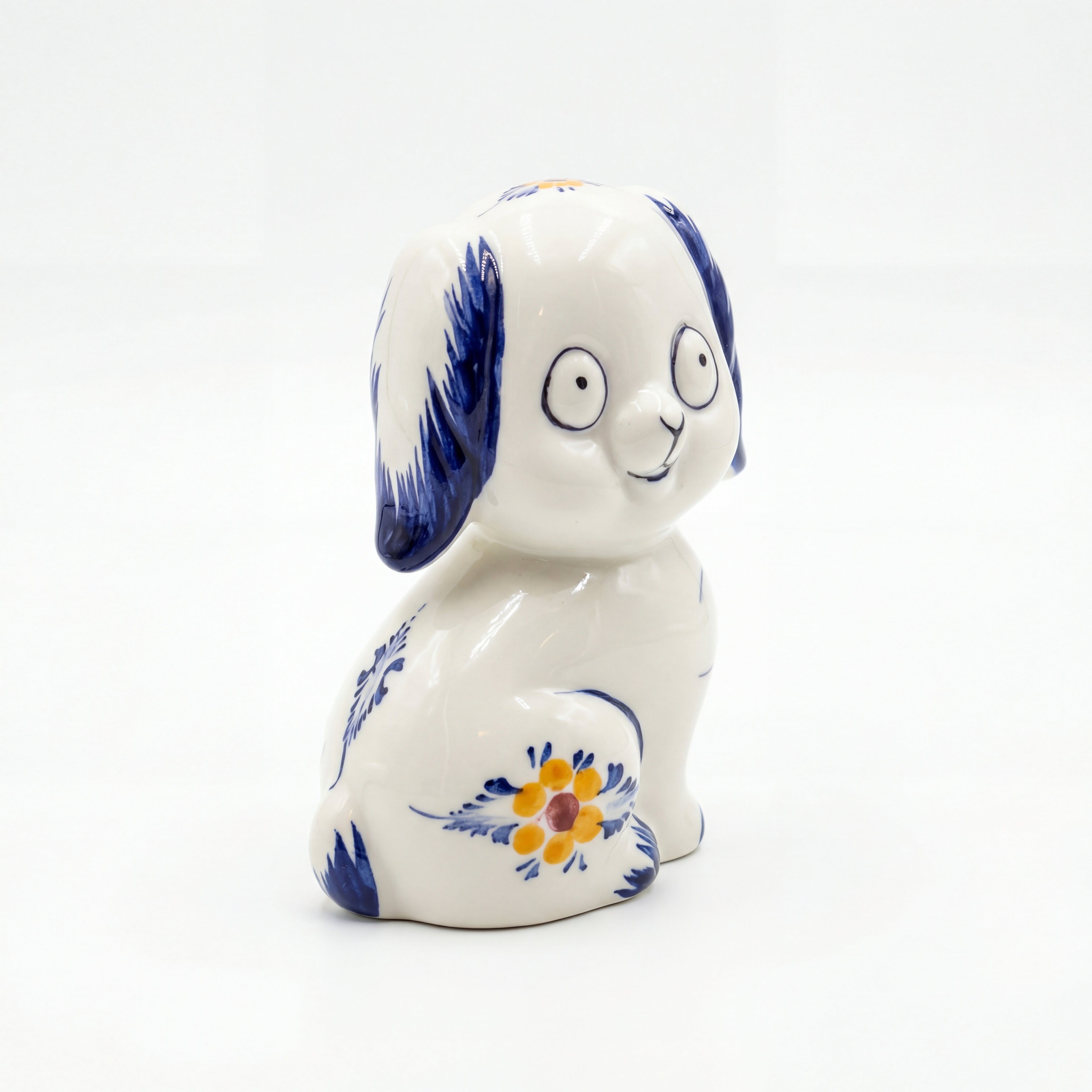 Dog Figurine Portugal Flower