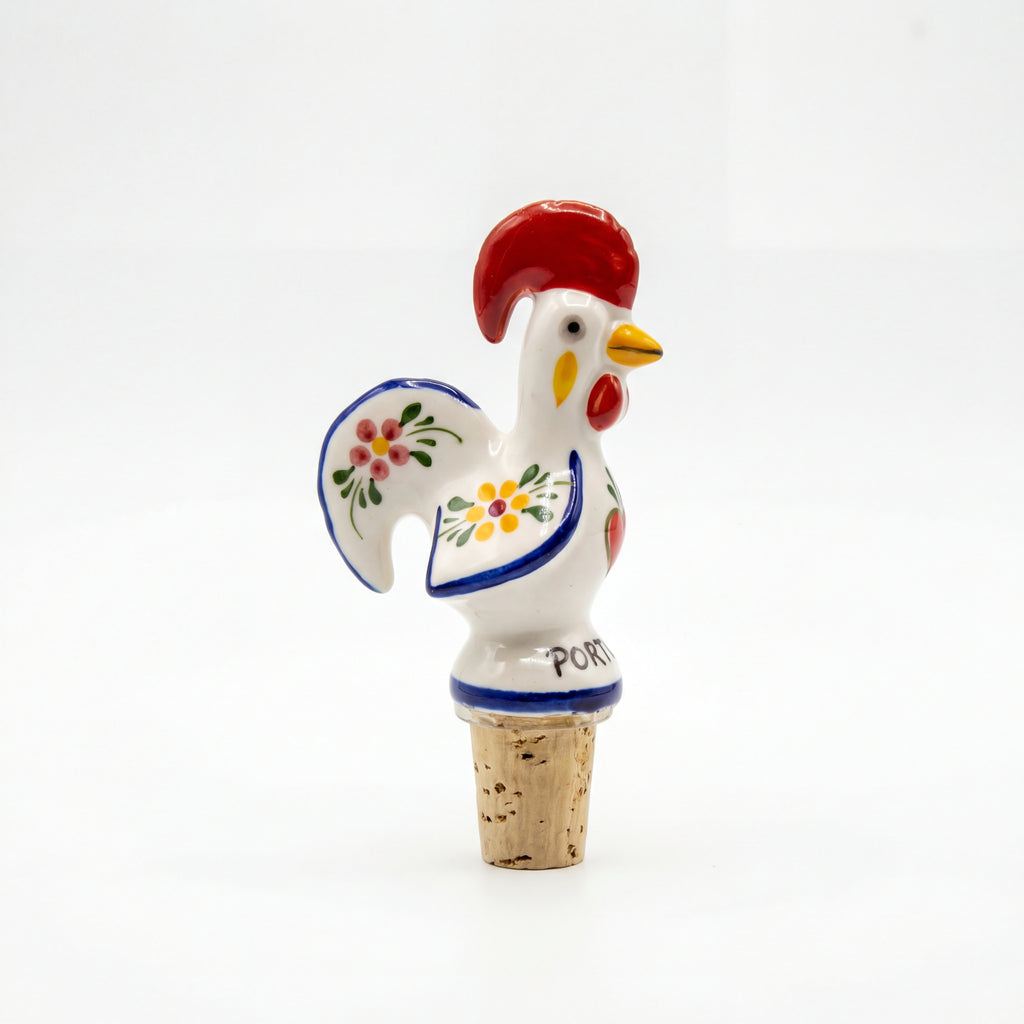 Barcelos Rooster Wine Stopper Portugal Flower