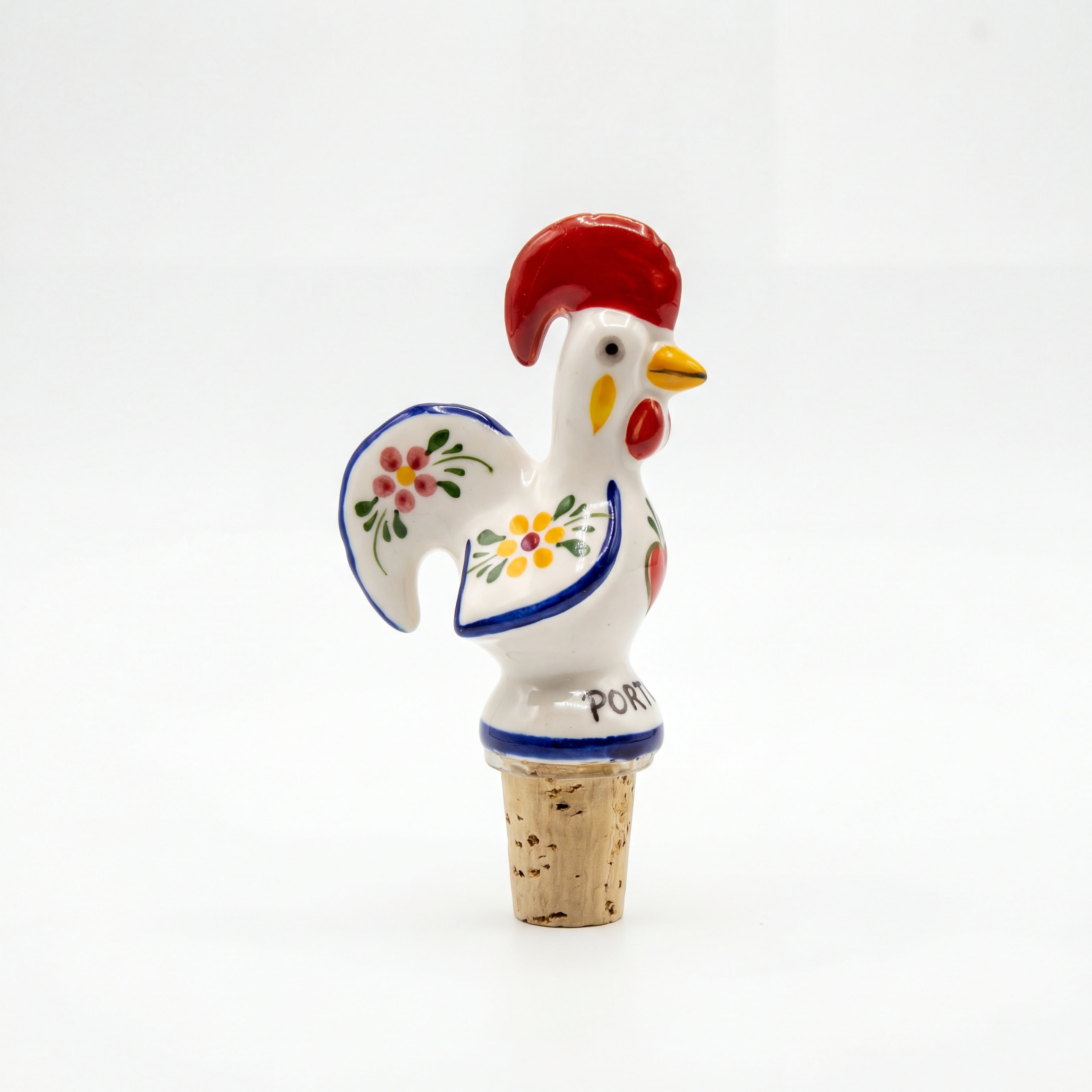 Barcelos Rooster Wine Stopper Portugal Flower