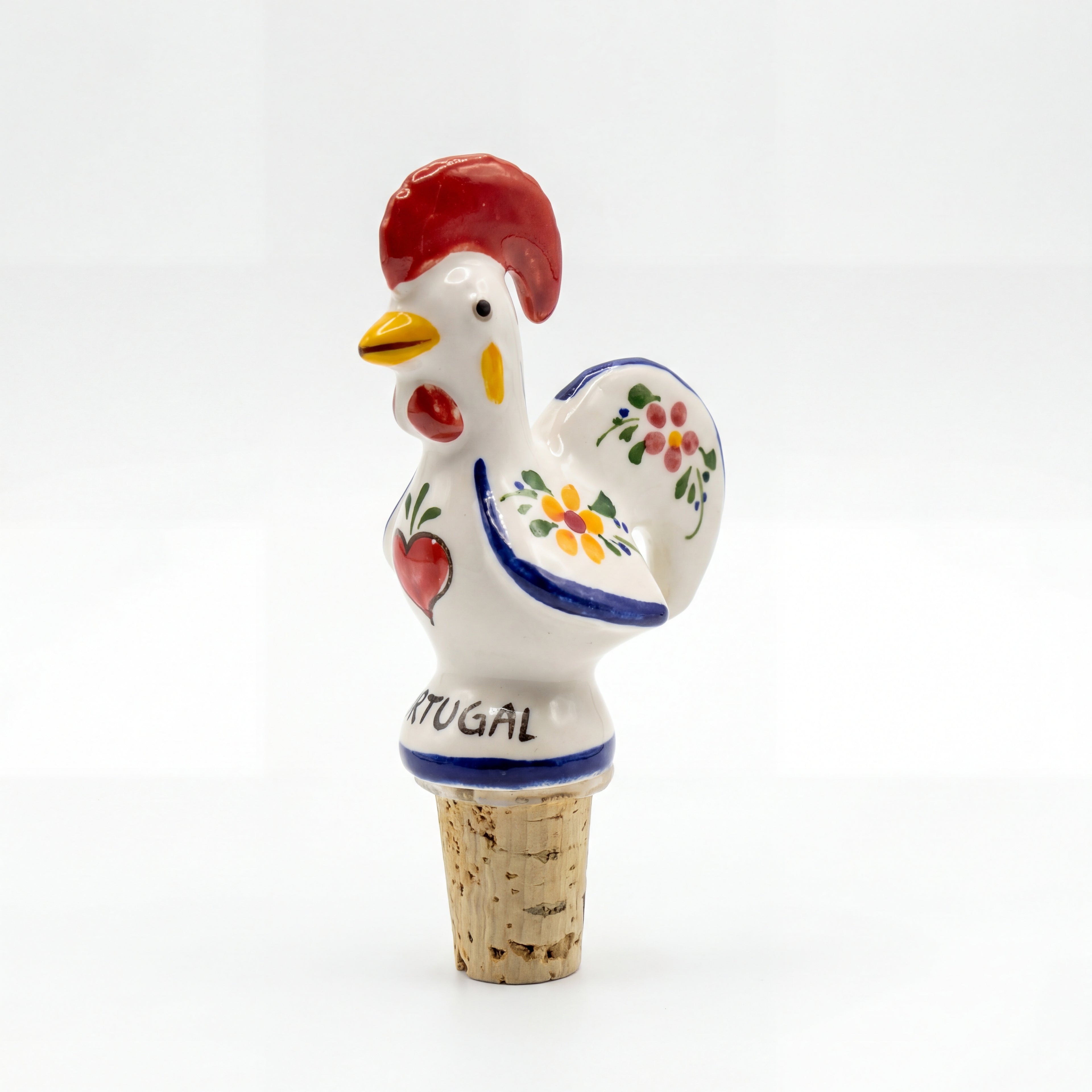Barcelos Rooster Wine Stopper Portugal Flower