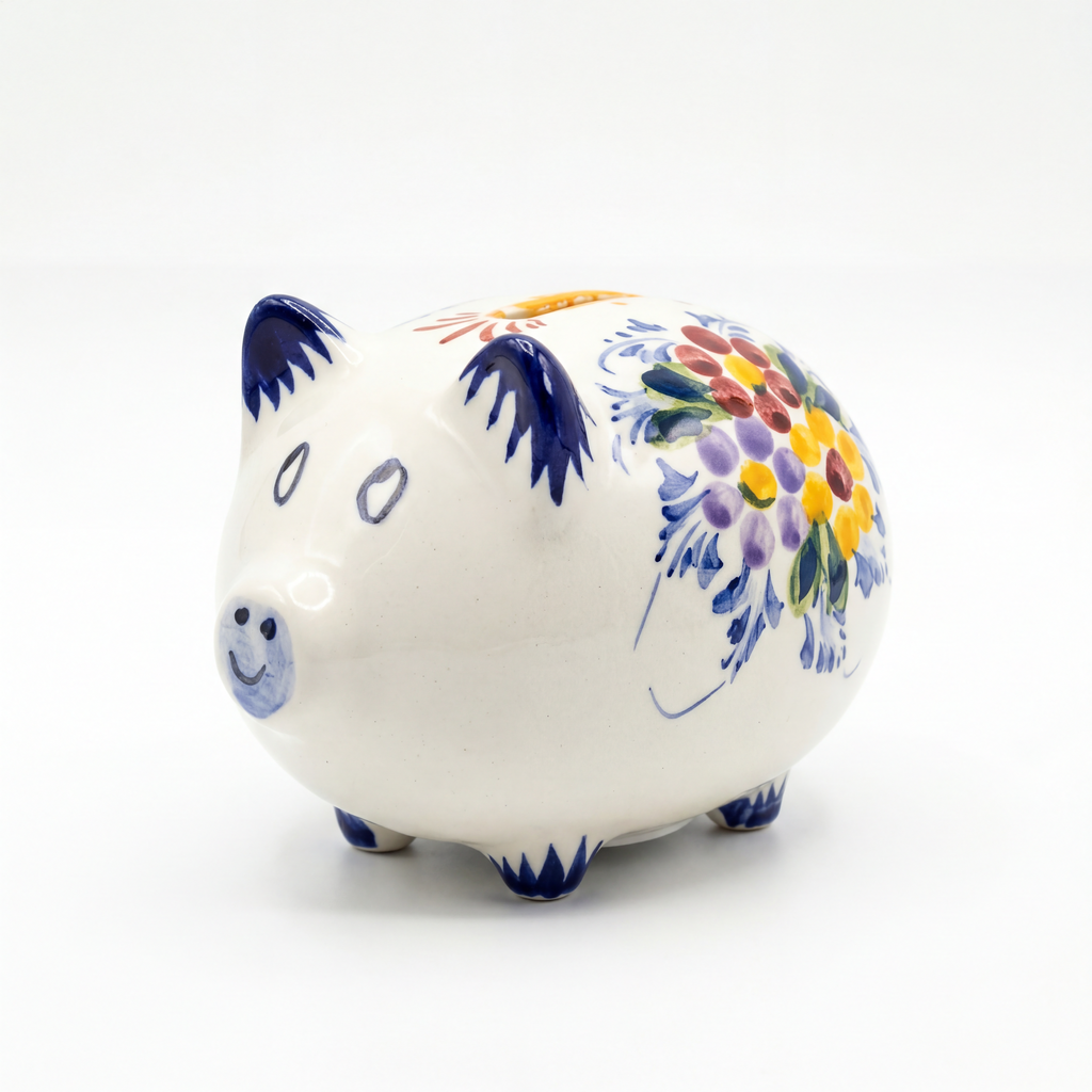 Piggy Bank Small Portugal Flower